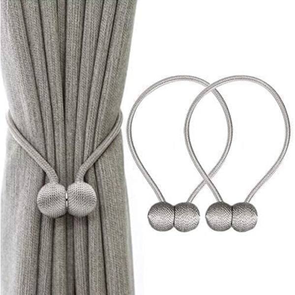 Gardinklemmer med magnetrem (2-pakning) grå grey