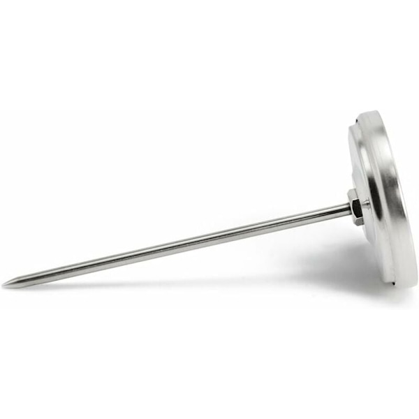 Stegetermometer i rustfrit stål - Analogt kødtermometer op til 120°C - Grilltermometer - Kødnål