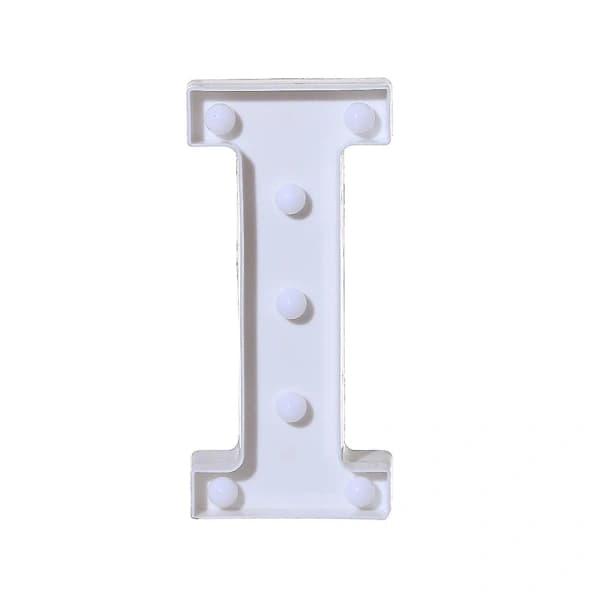 Letter LED Lights Light Up White Plastic Letters Standing Hanging A [DB] I I