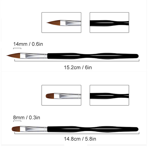 10 stk. neglekunstpenne, bærbar, professionel UV-gel neglekunstmaling, prikkepen