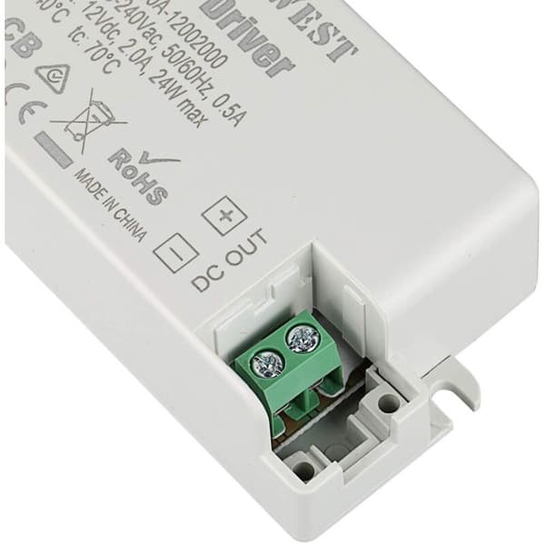 24W 12V Strømforsyning Transformator - Konstant Spenning LED Driver Konverter Adapter - For LED Striper og G4, MR11, MR16 Pærer