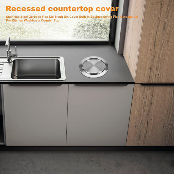 Rostfritt Stål Soppa Soplock Flush Inbyggd Balans Swing Flap Soplock För