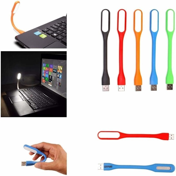 8-osainen USB LED-valo, Mini joustava USB-valo, Näppäimistövalo kannettavalle tietokoneelle/PC:lle, USB-lukuvalo, Pieni kirjavalo, 8 väriä
