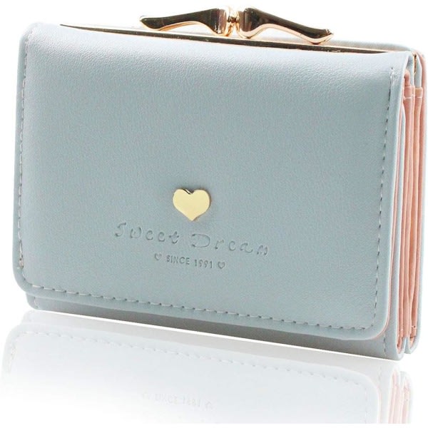 Plånbok för damer - Läderplånbok Dam Kreditkortshållare Damplånbok Case(blå)