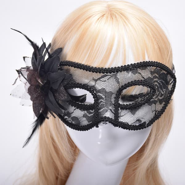 Party Mask Halloween Mask SVART Svart Black