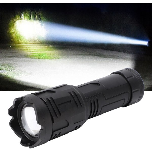 Superstark Ficklampa med Digital LCD-Display, USB Uppladdningsbar, Högeffekts LED-Ficklampa, IPX4 Vattentät, för Camping och Hem, DUBUNS