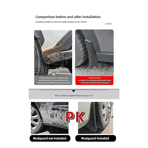 4 kpl auton lokasuojat Toyota RAV4 2014 lisävarusteet XA40 40 2013~2018 auton lokasuojat roiskeet suoja etu- ja takalokasuojat lisävarusteet Yalo