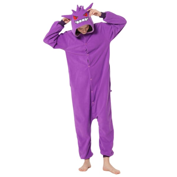 Polar Fleece -sarjan Halloween-piirretty eläin yhden osan pyjama MJ51 pariskunta pyjama Gengar children's model 120