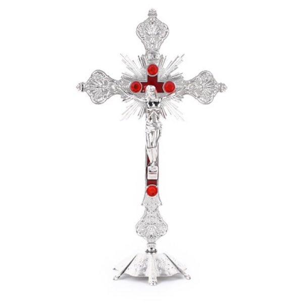 Krucifix för kors Religiös vägg för kors Stående Jesus Kristus för kors för hem Kapell Kyrka Bordsdekoration C null - 2