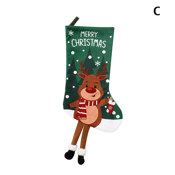 IC Julstrumpa Jultomte Strumpor Stor Kapacitet Presentpåse Hängande C