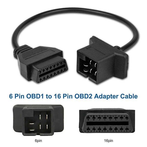 6-stifts OBD till OBD2 Check Engine Adapterkabel Kodläsare för Chrysler Jeep Dodge