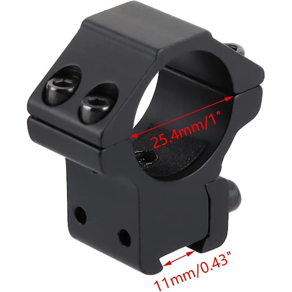 Tcgg-lavprofil kikkertsikte ringer - 25,4 mm adaptermonteringsringer med 11 mm svalehaleskinne