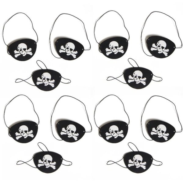 12:a Filt Pirate One Eye Patches För Halloween Kostym Cosplay rekvisita Kapten Tema Fest Dekoration Barn Födelsedagspresent null - Skeletal bone