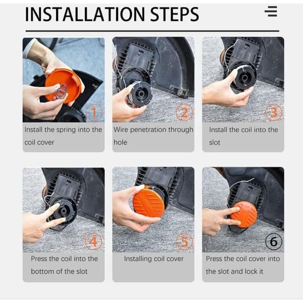 6 stk. erstatningsspoledeksel, trimmer spoledeksel, plast trimmer spoledeksel med