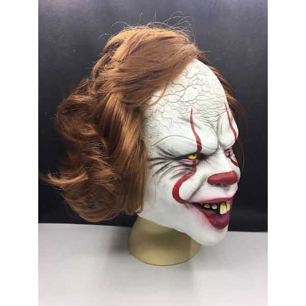 Halloween Clownsmask Cosplay Huvudbonad Filmtillbehör Fest Rollspel Skräckrekvisita MJ51 One Size
