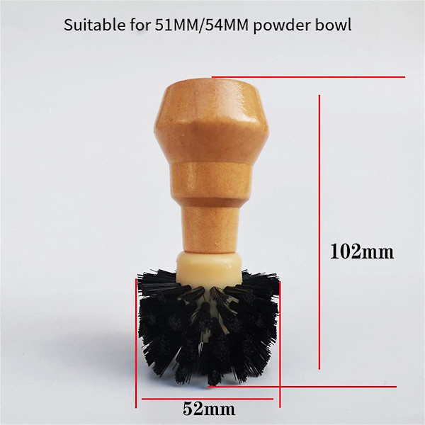Sopiva 58 mm kahvinkeittimen portafilterharja, puinen kahva kahvijauhekupin puhdistusharja