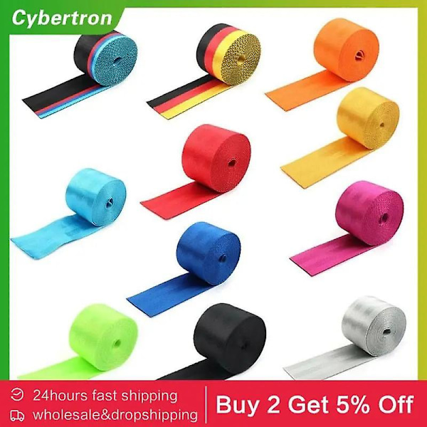 Universal 3,6 m sikkerhedssele til bil 4,8 cm bred farverig imitation nylon bil modificeret sikkerhedssele sele stropper
