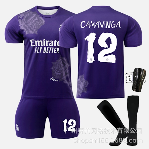Real Madrid Y3 violetti yhteistyömallisto 5 Bellingham 7C Row Vinicius No. 10 jalkapalloasu Purple 10 Mod Socks S