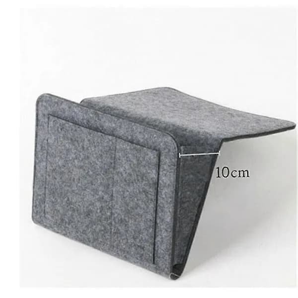 Felt Bedside Caddy with Pockets Bed Sofa Desk Hanging Storage Organizer for Phone Magazines Light Gray Light Gray