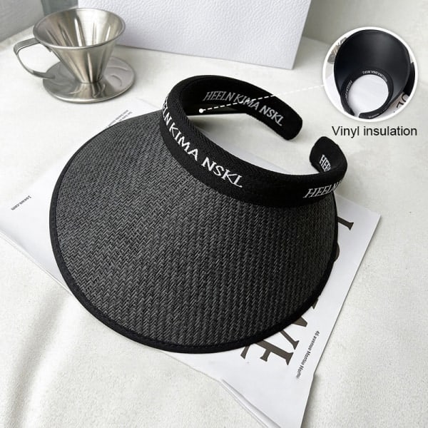 IC Kvinnor Tom Topp Stråhatt Sommar Anti UV Ridning Solhatt Tjej Bi Svart 55-58cm