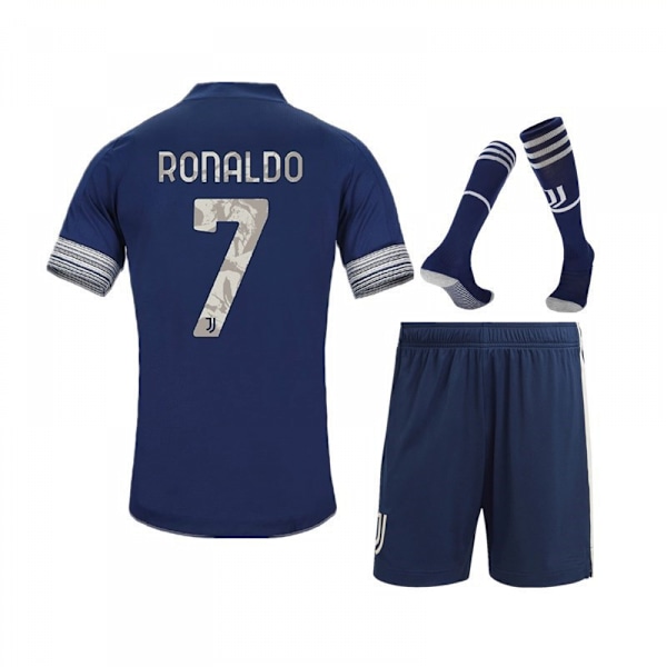 2021 Juventus Hemma- och Bortaställ Nr 7 Ronaldo Barn Vuxen Fotbollströja Träningsställ Set 宝蓝 宝蓝 24