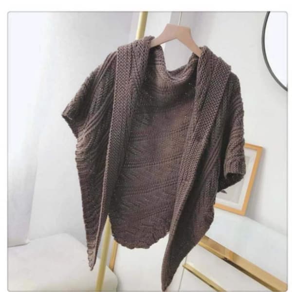 Strikket sjal efterår vinter tørklæde KHAKI Khaki Khaki