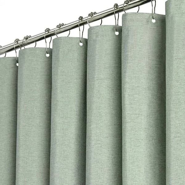 Duschdraperi 180 x 210 cm, extra lång salviagrön - set av slitstarkt