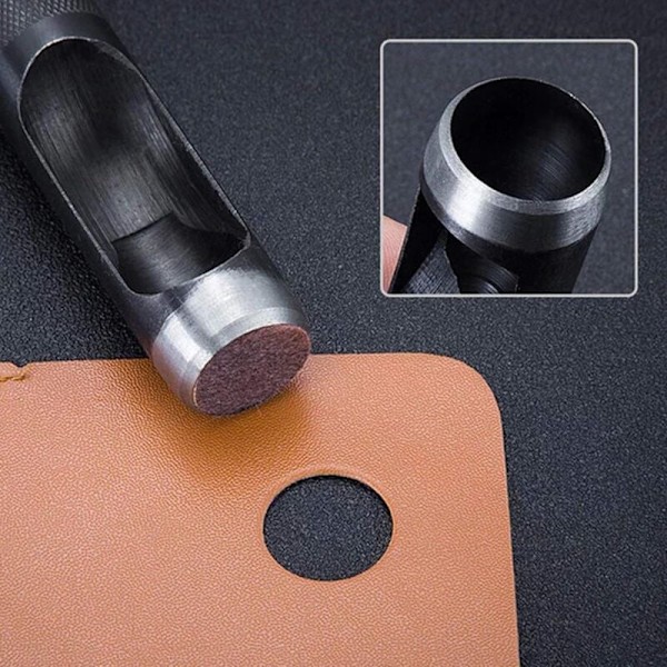 5 st Hålstans Stål Rund Hålstans Läder Skärare för Läder Klockarmband Bälte Tätning Sko Tyg Canvas Kläder Öljetter