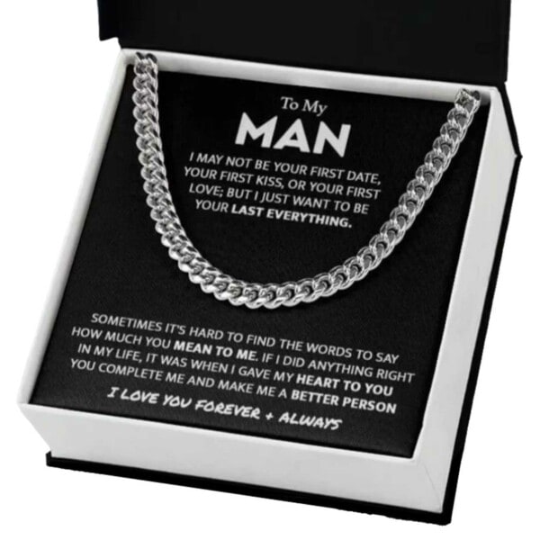 Present Halsband för Man, Pojkvän Kedja med Kort Silver silver