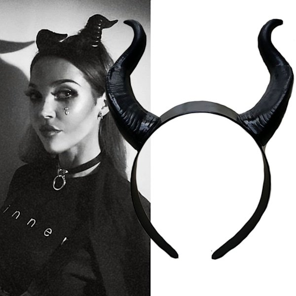 Maleficent Maleficent horn hovedbeklædning hårtilbehør Halloween maskerade side rekvisitter MJ51 One Size Red gradient detachable