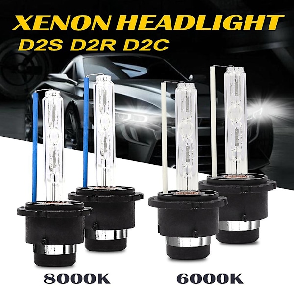 D2R/D2S/D2C 35W HID-frontlykter, erstatningslyspærer (1 par) BBT 6000K