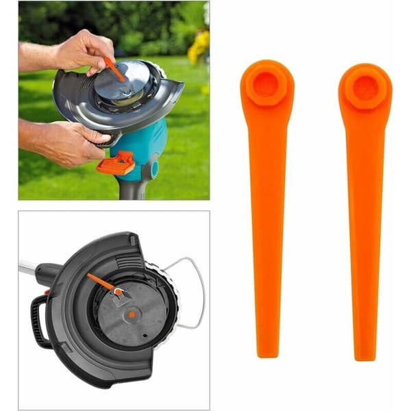 Pakke med 100 plast-erstatningsblader 70 mm for Gardena 9823 9825 9820 9821 gresstrimmer, tilbehør til gressklipper