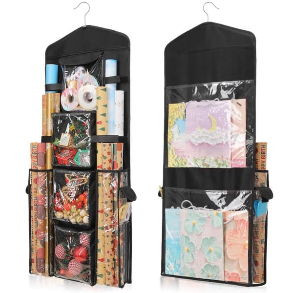 Gavepose Organizer Opbevaringsholder til indpakningspapir sort black