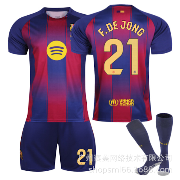 25-26 Barcelonan lasten jalkapallopaita 6 Gavi 9 Lewandowski 19 Yamal 8 Pedri pelipaita Barcelona puku Size 21 socks 16#