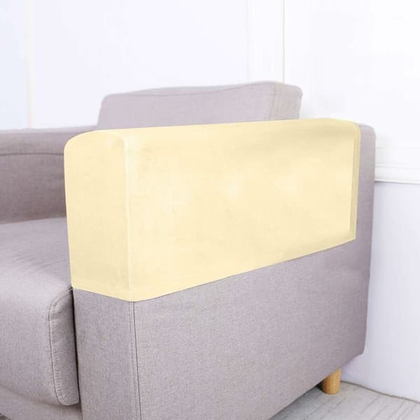 2 st Soffarmstödsskydd Stretch Sofföverdrag Möbelskydd Fåtölj Armstödsskydd Skyddshylsa för Vilstol Soffa (Beige)