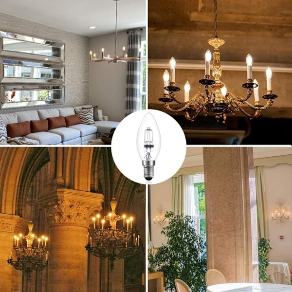 42W E14 C35 Dæmpbar Halogenpære AC 220-240V Varm Hvid 2700K e14 transparent halogen lyspære (10 stk)