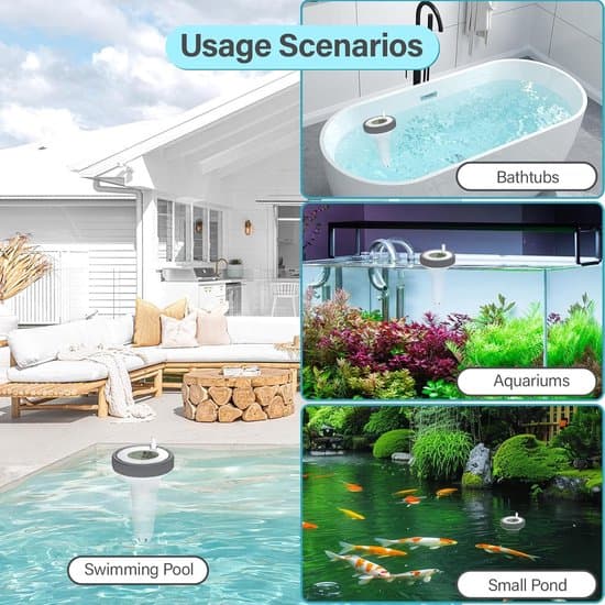 Trådløst flydende pooltermometer med LCD-display, indendørs/udendørs temperaturmåler til pool, spabad, spa, dam, hvid
