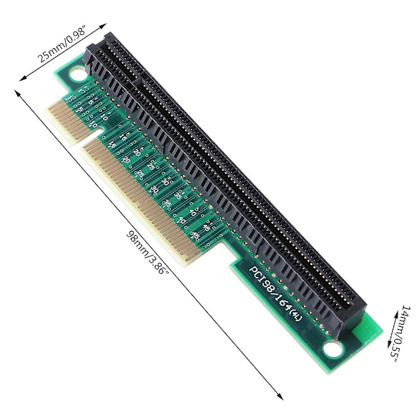Pci-e 8x till 16x stigeradapter Pci-express X8 till X16 90 graders kort för 1u/2u