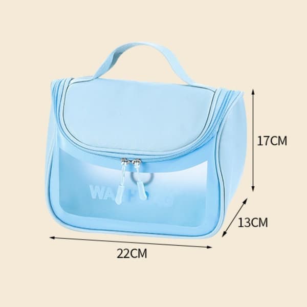 Transparent sminkeveske reiseoppbevaringsveske HVIT hvit white