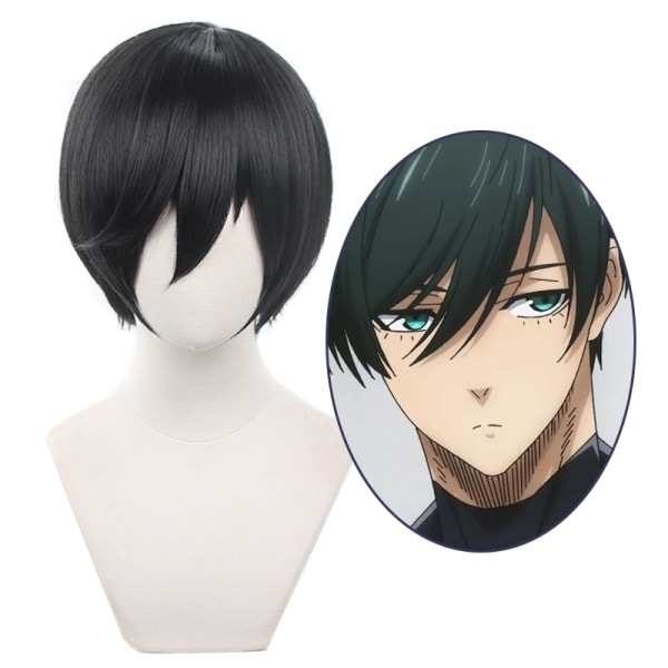 IC Anime Blue Lock ITOSHIRIN Cosplay Parykk Syntetisk 32cm svart hår