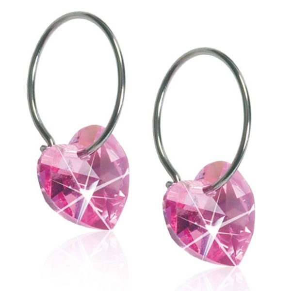 Blomdahl Örhängen NT Ring med hjärta 10mm Roséguld