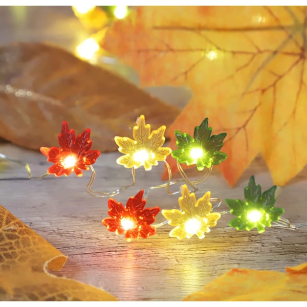LED-koppartrådsljus för skördefest 3D pumpa ekollon lönnlöv ljusslinga MJ51 Tacksägelsekoppartrådsljus 3D Acorn 5m 50 lights always on USB model