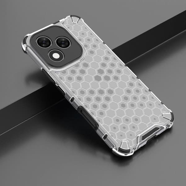 Honeycomb Stødsikkert Telefoncover Kompatibelt med Honor 400 Lite White