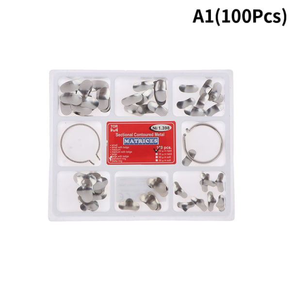 IC 100 st Dental Pro Metall Matrix Band Sektionella Konturerade Band R A1