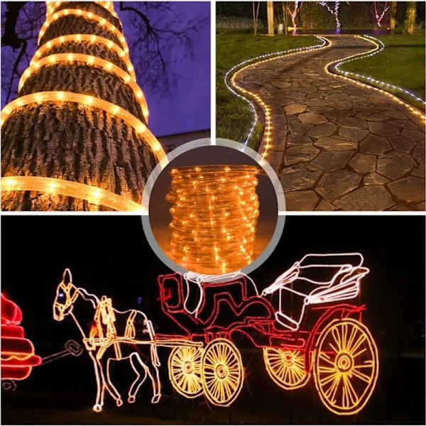 10m keltainen LED-valoputki sisä- ja ulkokäyttöön, juhlavalot, koristevalaistus, jouluvalot