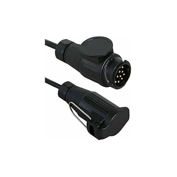 Forlengelseskabel 2 m 13 pin til 13 pin for tilhenger, båt, tilhenger, campingvogn, sykkelstativ etc.