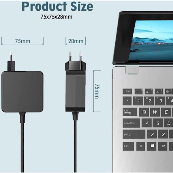 Laptoplader for ASUS 19V 2.37A 45W (4.0 1.35mm) Vivobook 14 15 17 X540S X541N X541U Zenbook 13 UX305 UX305F UX305C UX303U NPTERBL
