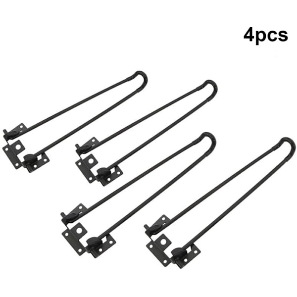 Sammenleggbare hårnål bordben fra Pieces, svarte tunge metall to-stangs støtteben DIY møbeltilbehør benk/datamaskinbord ben høyde 51cm..DEBUNS