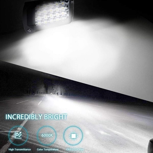 12V 144W 4'' LED-työvalo - IP67 vedenpitävä LED-kohdevalo autoihin, kuorma-autoihin, traktoreihin, maastoautoihin ja veneisiin - Spot Flood LED-sumuvalot 10 500 lm (2 kpl), DEBUNS