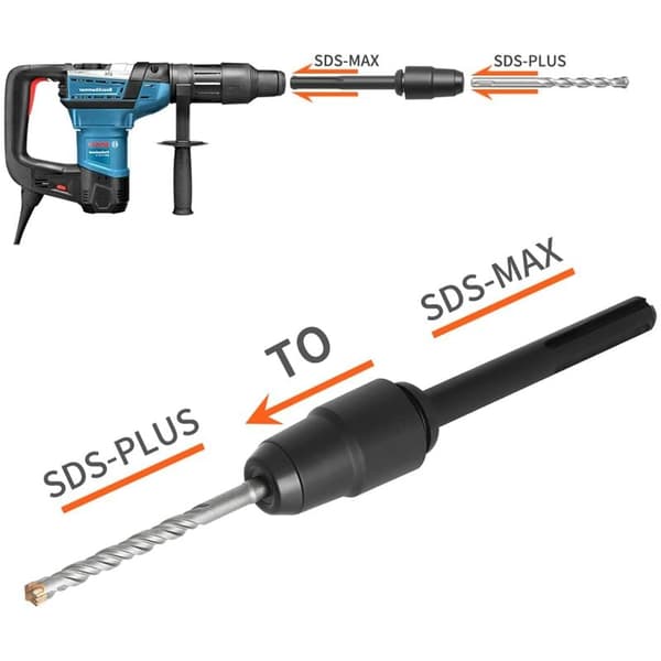 SDS Max til SDS Plus Adapter for Borhammere, SDS Max til SDS Plus Bor Hurtigskifteverktøy, Chuck Adapter Hurtigskifteadapter for Alle SDS Max Bor